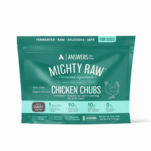 Answers Pet Food Detailed Formula Chicken Mighty Raw Frozen Chubs 6 lbs