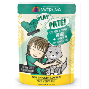 BFF Play Pate' Chicken & Turkey Tiptoe Dinner in a Hydrating Puree Wet Cat Food Pouches 3 oz - Mutts & Co.
