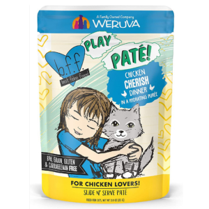 BFF Play Pate' Chicken Cherish Dinner in a Hydrating Puree Wet Cat Food Pouches 3oz