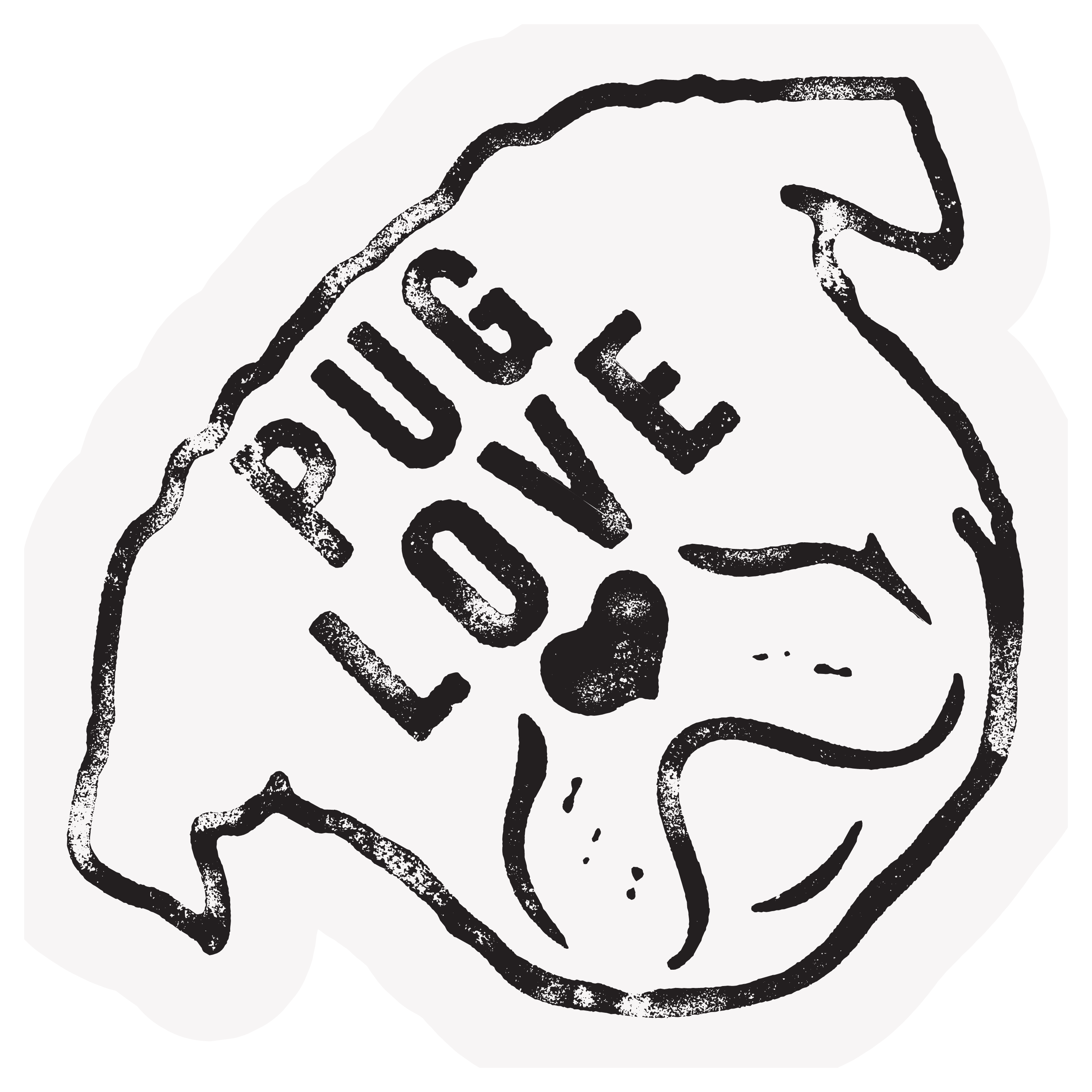 The Pet Foundry Pug Love Vinyl Sticker