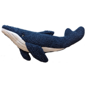 Barker's Bowtique Winston The Blue Whale Wildlife Fleece Dog Toy