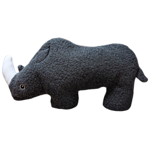 Barker's Bowtique Gertie The Black Rhino Wildlife Fleece Dog Toy
