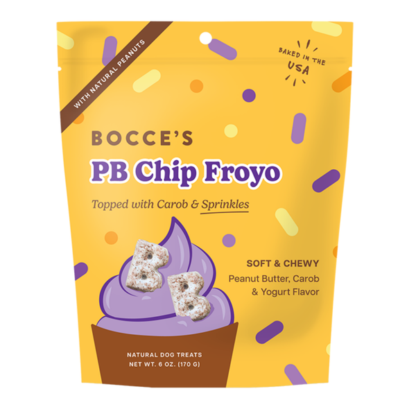 Bocce's Bakery Dog Froyo Grain Free Peanut Butter Chip Soft & Chewy Tr