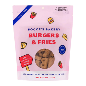 Bocce's Bakery Fast Food Biscuits Burgers & Fries Dog Treats 5 oz - Mutts & Co.