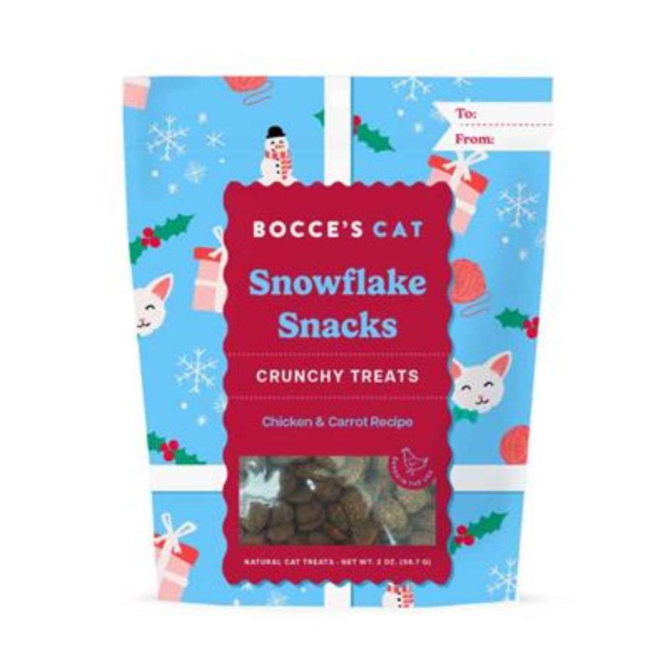 Bocce's Bakery Snowman Snacks Crunchy Cat Treats 2 oz
