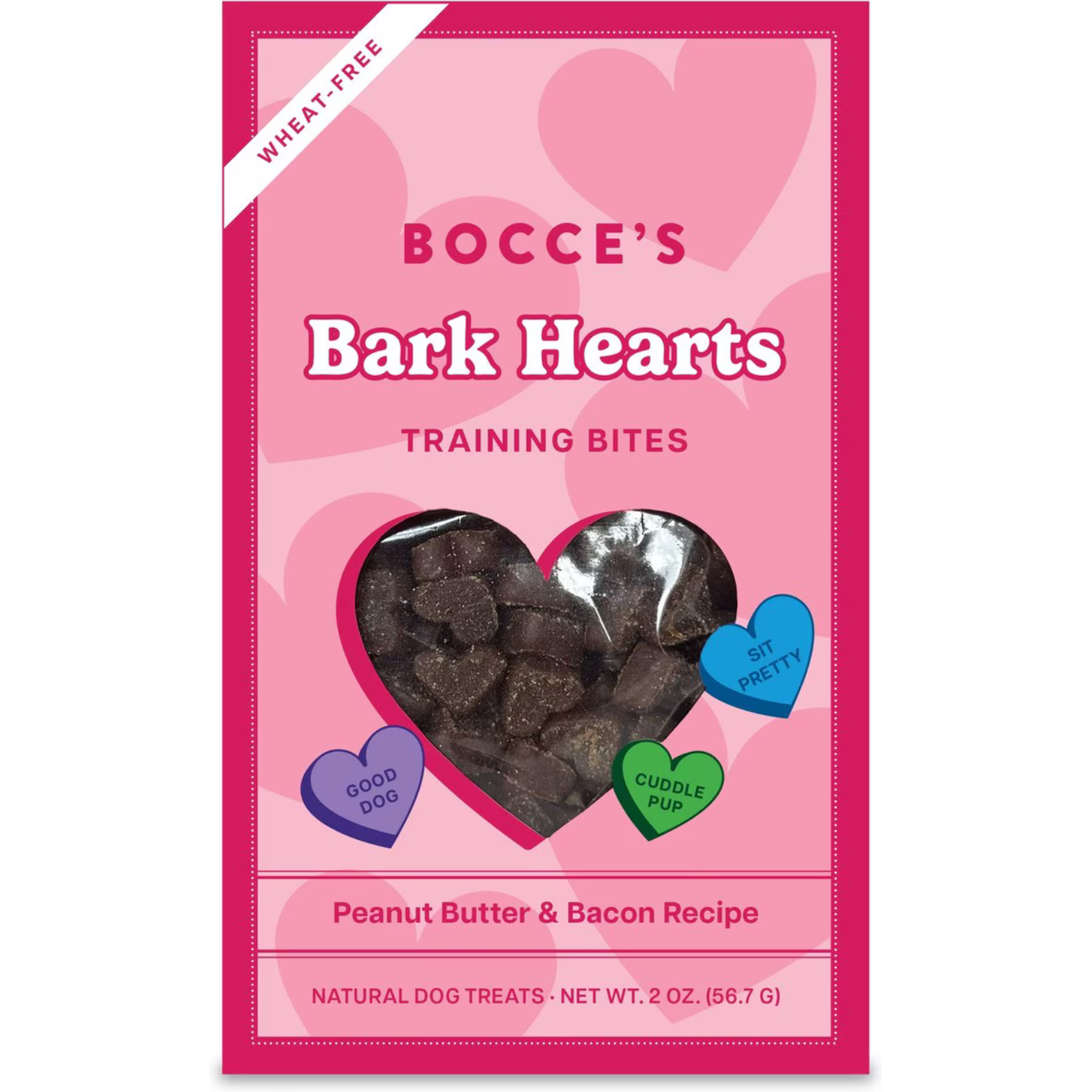 Bocce's Bakery Valentine's Day Training Bites Bark Hearts Dog Treats, 2 oz