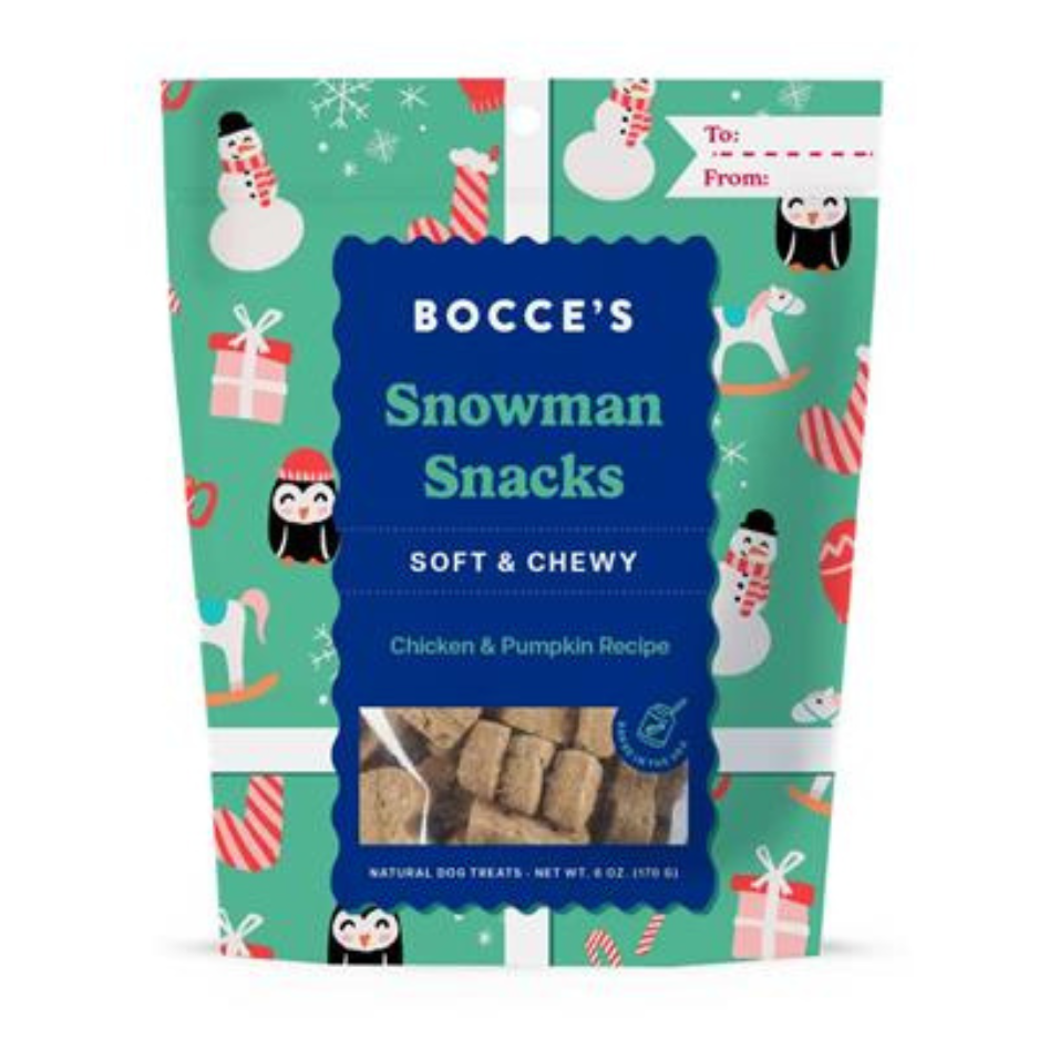 Bocce's Snowman Snacks Soft & Chewy Dog Treats 6 oz