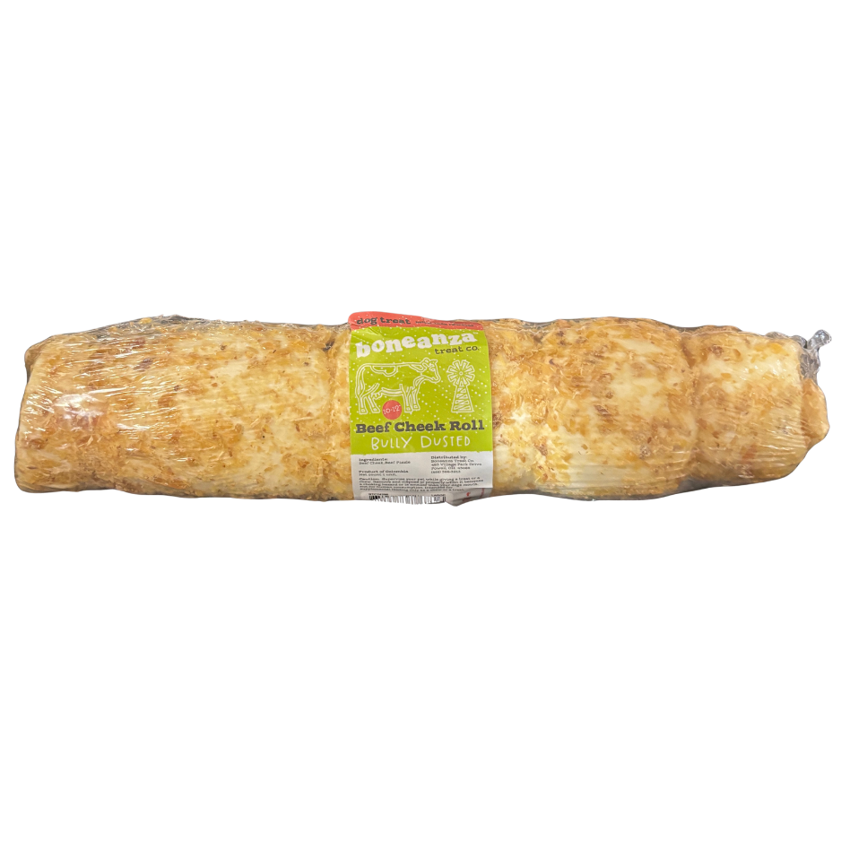 Boneanza Treat Co. Beef Cheek Roll Bully Dusted Dog Treats