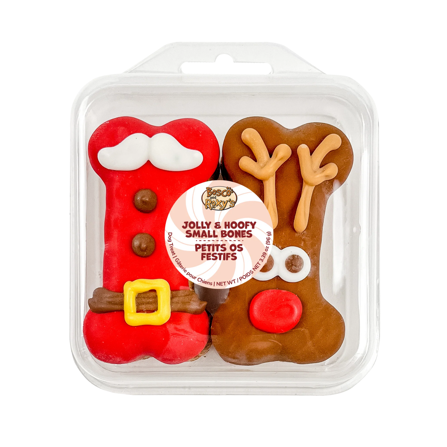 Bosco & Roxy's Jolly & Hoofy Small Bones 4pk Holiday Gourmet Cookie