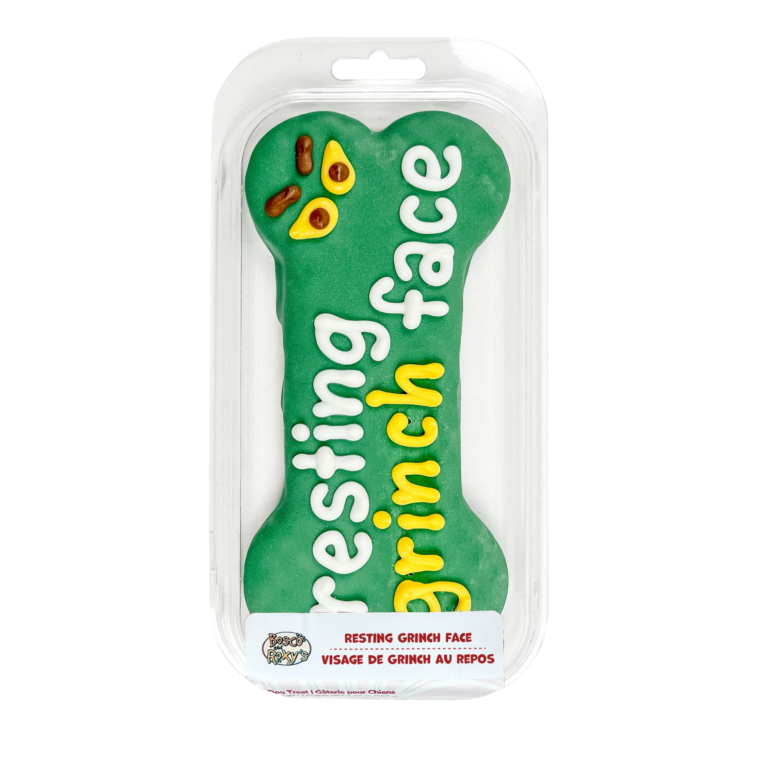 Bosco & Roxy's Resting Grinch Face Large Bone Holiday Gourmet Cookie