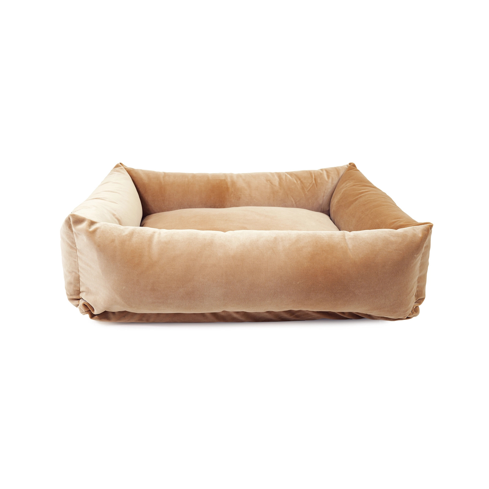 Carolina Pet Company Renewed Velvet Kuddler Dog Bed Tan