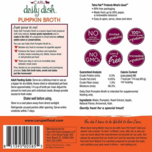 Caru Daily Dish Pumpkin Broth for Dogs & Cats 1.1 lbs