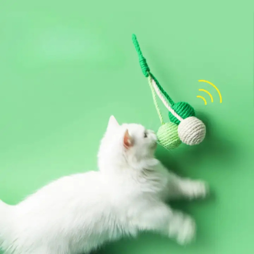 Cheerhunting Moo Interactive Rope Ball Sound Cat Toy