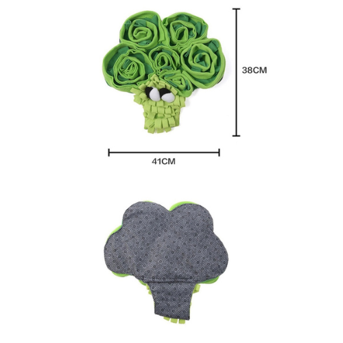 Cheerhunting Snuffy Cute Veggie Snuffle Feeding Mat for Cats and Dogs Broccoli