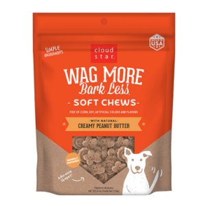 Cloud Star Wag More Bark Less Soft & Chewy with Creamy Peanut Butter Dog Treats 6 oz
