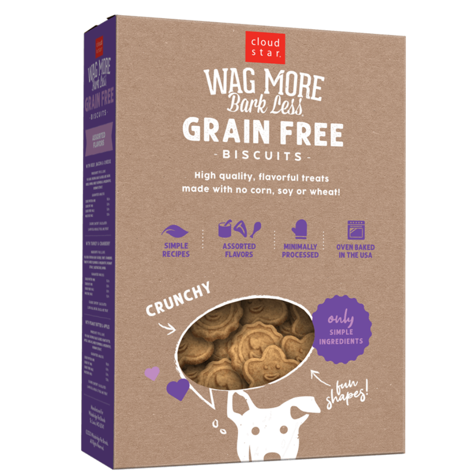 Cloud Star Wag More Bark Less Grain-Free Oven Baked Assorted Flavors Dog Treats 14 oz - Mutts & Co.