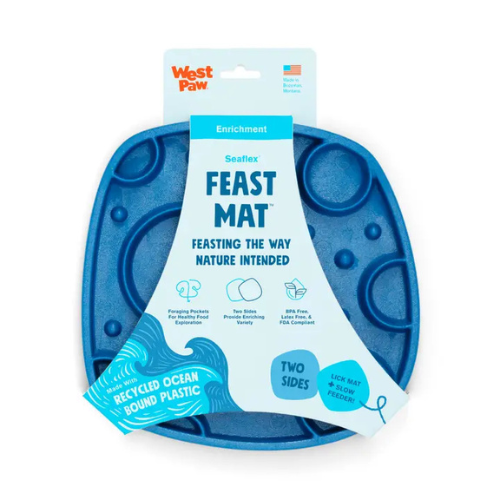 West Paw Design Bubbles Feast Mat Lick Mat & Slow Feeder Combo