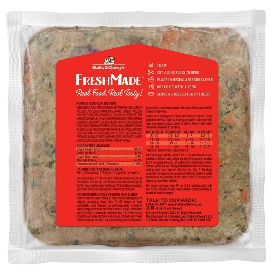 Stella & Chewy's FreshMade Pork & Quinoa Gently Cooked Dog Food 16oz - Mutts & Co.