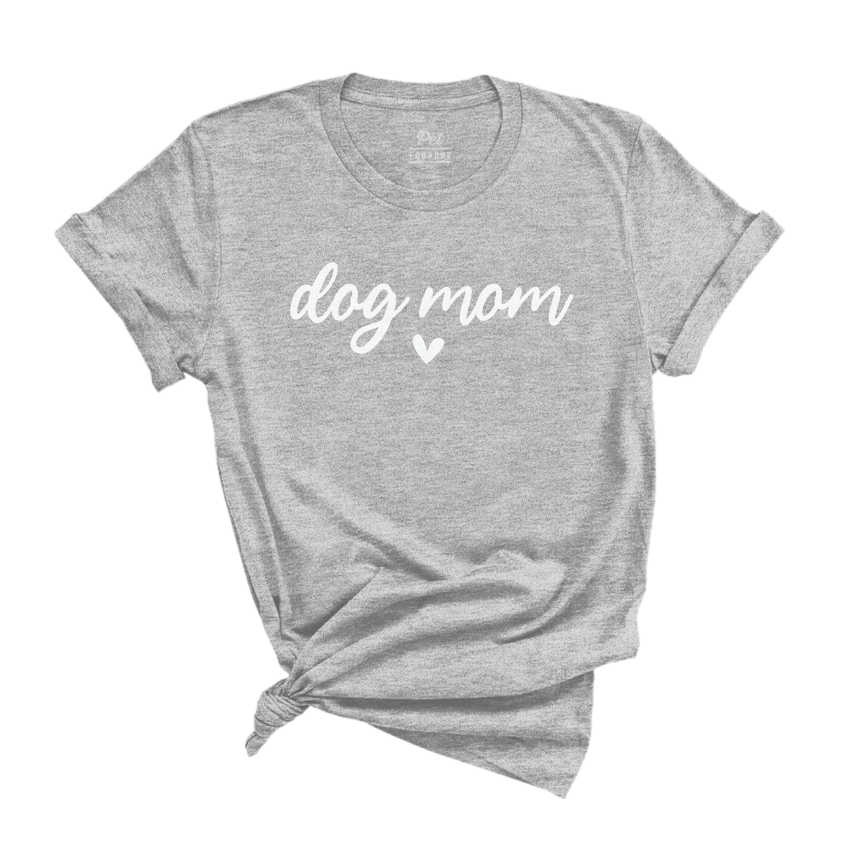 The Pet Foundry Dog Mom Script Heart T-Shirt Athletic Heather