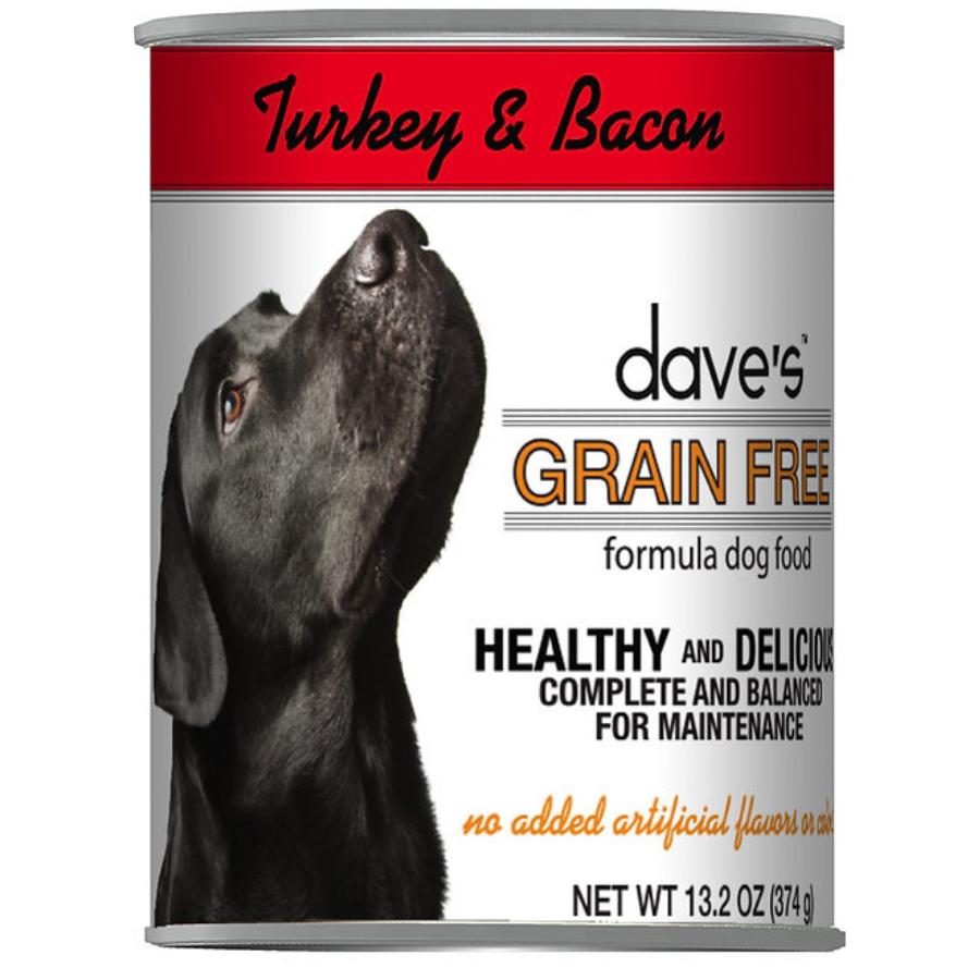 Dave's Pet Food Grain-Free Turkey & Bacon Recipe Canned Dog Food, 13-oz