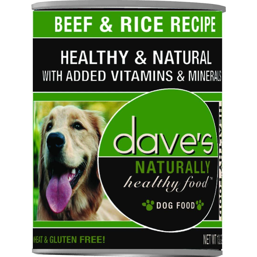 Dave's Pet Food Naturally Healthy Beef & Rice Recipe Canned Dog Food, 13-oz - Mutts & Co.