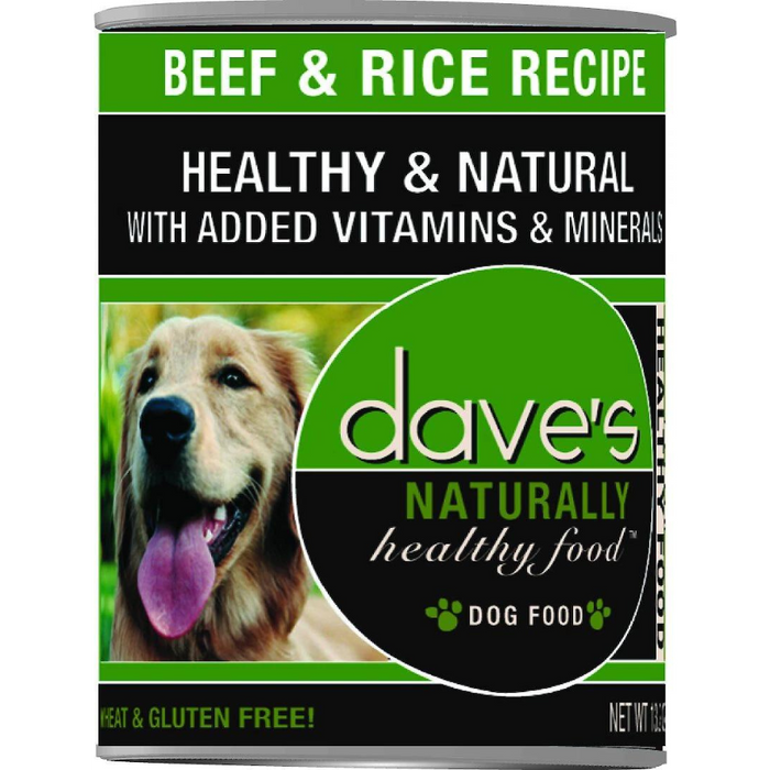 Dave's Pet Food Naturally Healthy Beef & Rice Recipe Canned Dog Food,