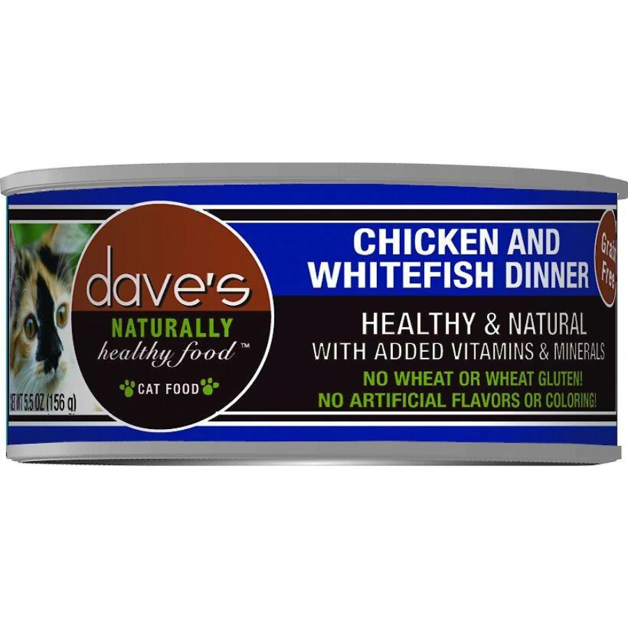 Dave's Pet Food Naturally Healthy Grain-Free Chicken & Whitefish Dinner Canned Cat Food