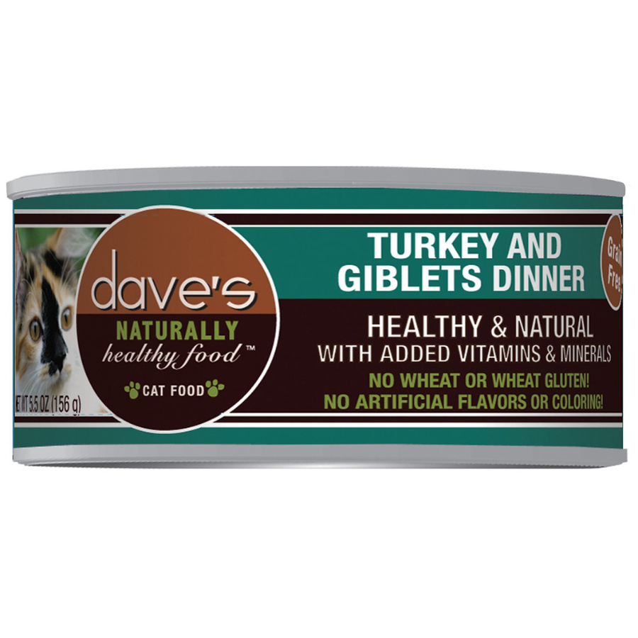 Dave's Pet Food Naturally Healthy Grain-Free Turkey & Giblets Dinner Canned Cat Food - Mutts & Co.