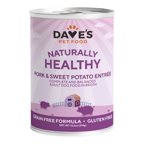 Dave's Pet Food Naturally Healthy Pork & Sweet Potato Recipe Canned Dog Food, 13-oz