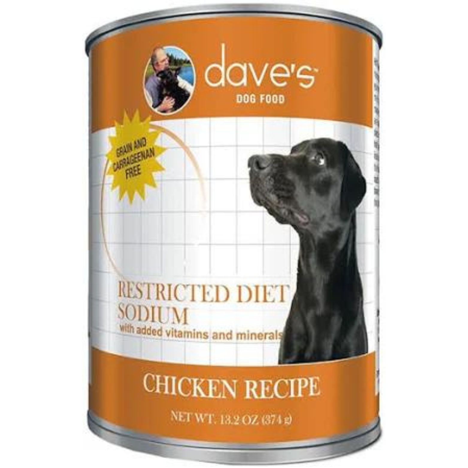 Dave's Pet Food Restricted Sodium Chicken Recipe Grain-Free Dinner Canned Dog Food, 13.2-oz