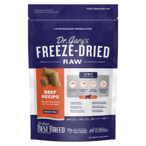 Dr. Gary's Best Breed Beef Recipe High-Protein Adult Raw Freeze-Dried Dog Food