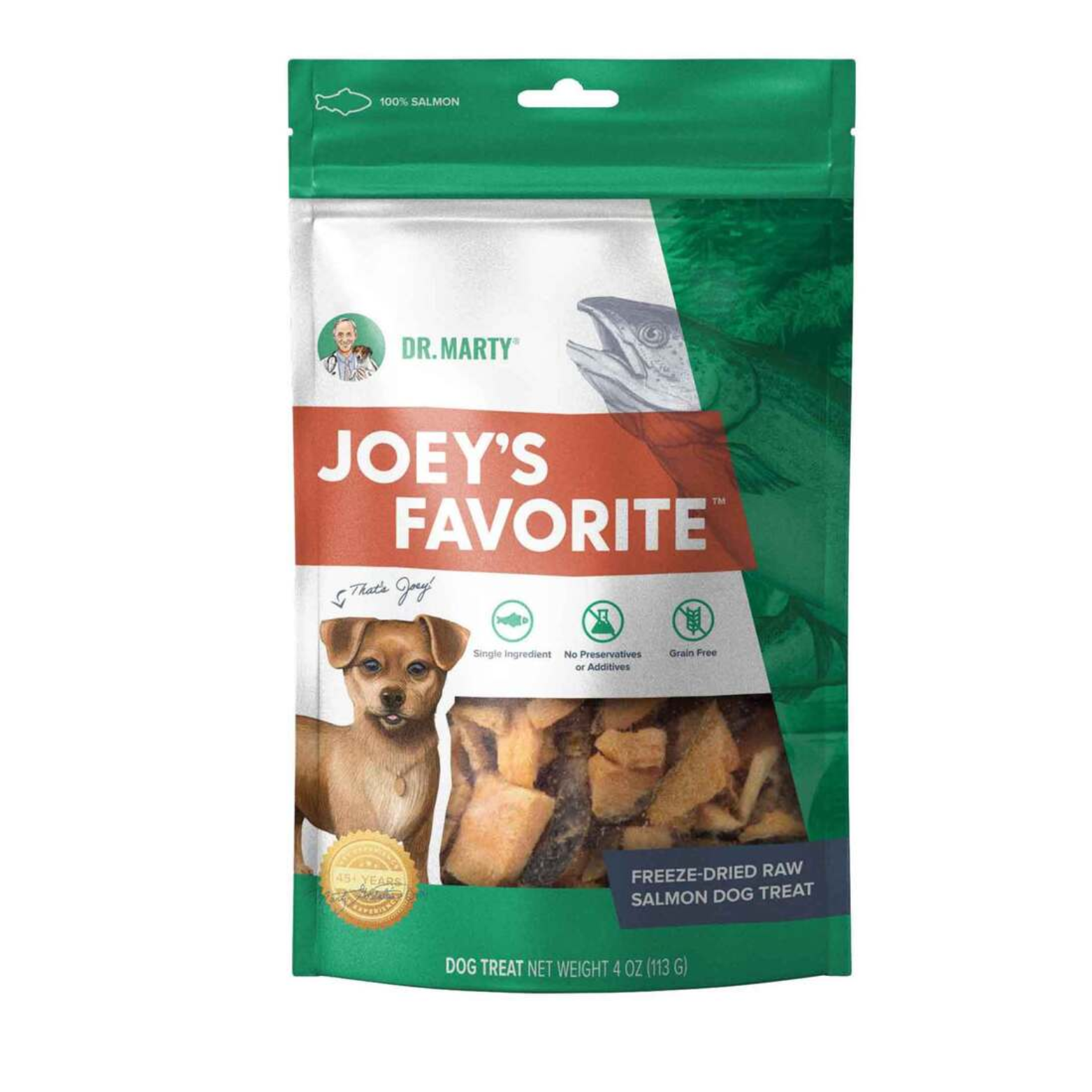 Dr. Marty Grain-Free Freeze Dried Dog Treats Joey's Favorite Salmon 4 oz