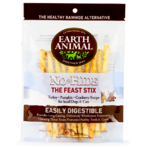 Earth Animal No-Hide Holiday Feast Chew Dog Treats Stix 10pk