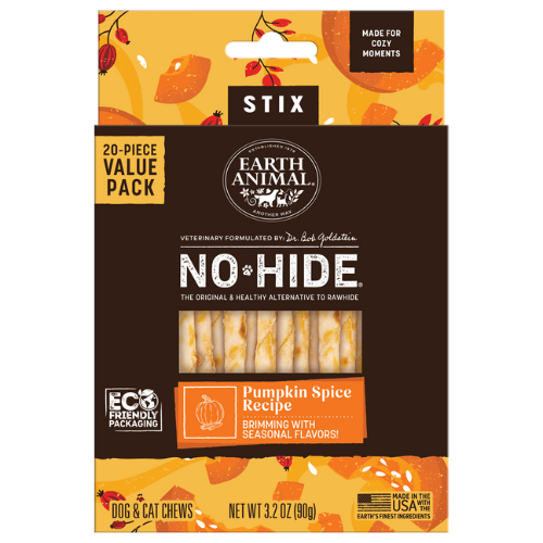 Earth Animal No Hide Pumpkin Stix Dog Treats 20pk