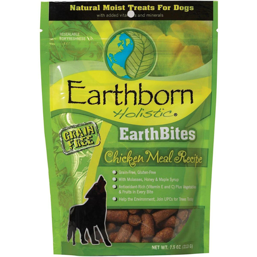 Earthborn Holistic EarthBites Chicken Natural Moist Treats For Dogs 7.5oz