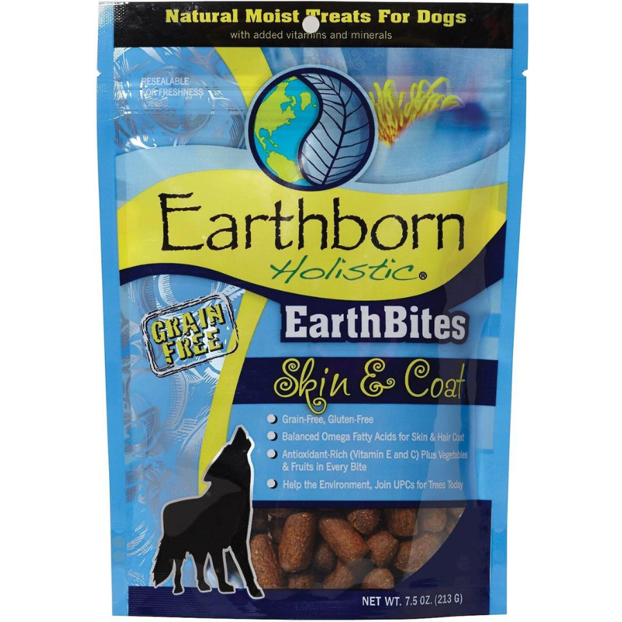 Earthborn Holistic EarthBites Skin & Coat Natural Moist Treats For Dogs 7.5oz