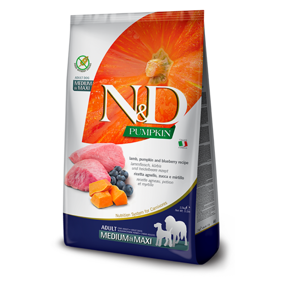 Farmina N&D Pumpkin Lamb & Blueberry Medium & Maxi Adult Dry Dog Food