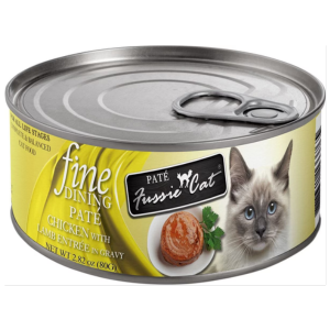 Fussie Cat Fine Dining Pate Chicken with Lamb Entree in Gravy Wet Cat Food, 2.82-oz