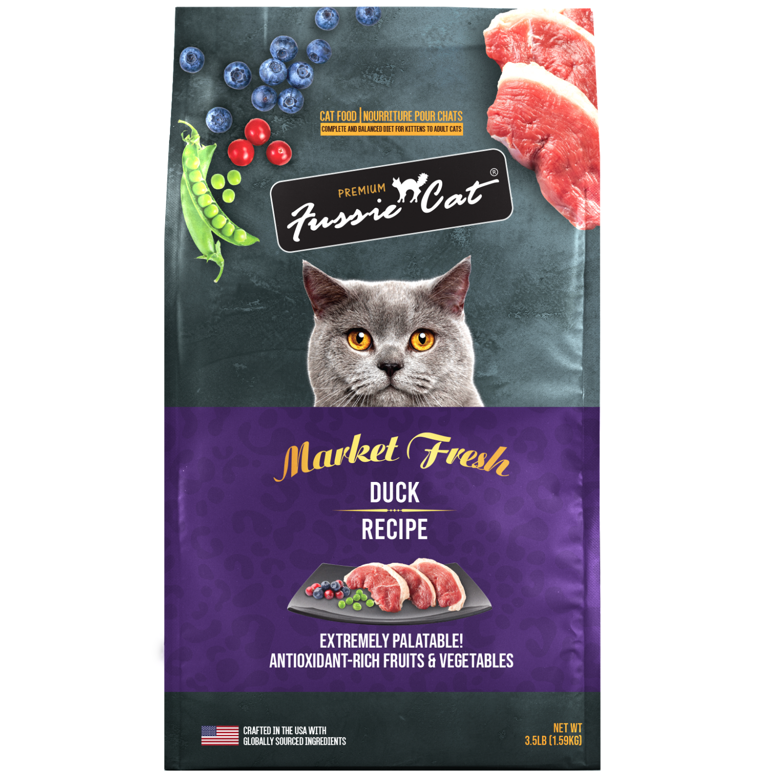 Fussie Cat Market Fresh Duck Meal Recipe Grain-Free Dry Cat Food