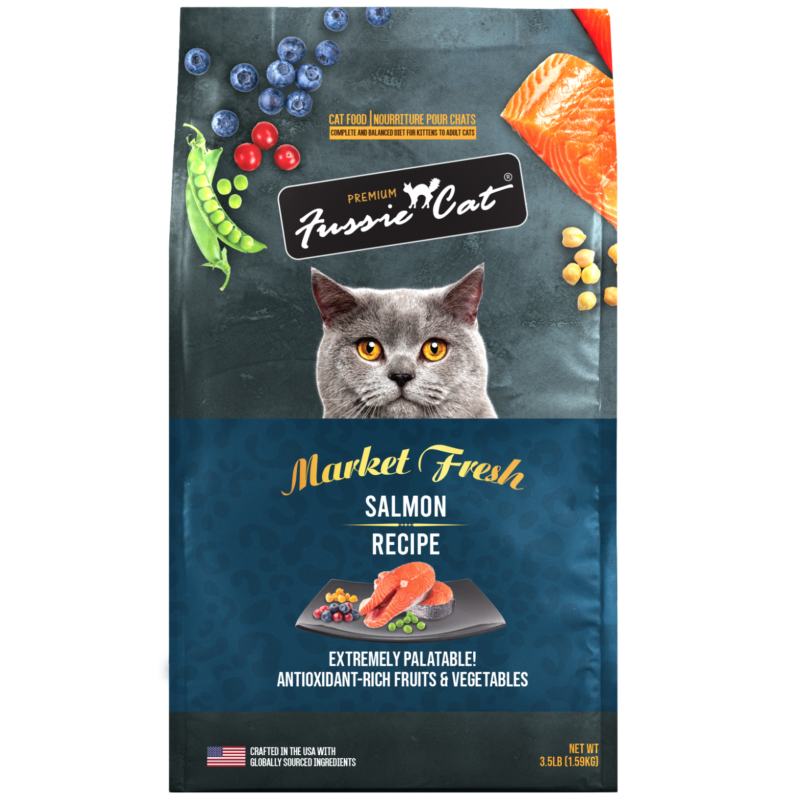 Fussie Cat Market Fresh Salmon Recipe Grain-Free Dry Cat Food