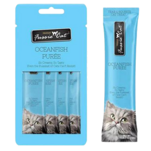 Fussie Cat Oceanfish Puree Cat Treats, 2 oz - Mutts & Co.