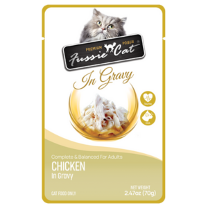 Fussie Cat Premium Chicken in Gravy Wet Cat, 2.47-oz Pouch - Mutts & Co.