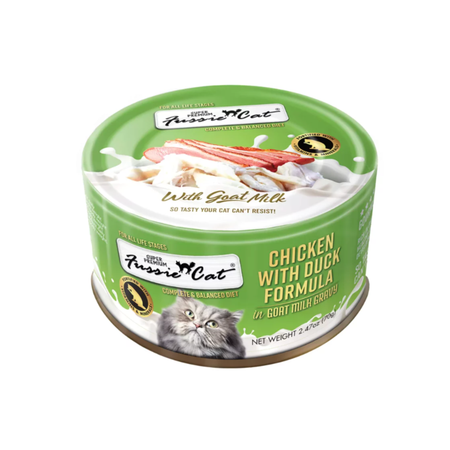 Fussie Cat Premium Chicken with Duck in Goats Milk Wet Cat Food, 2.47-oz