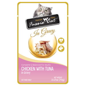 Fussie Cat Premium Chicken with Tuna in Gravy Wet Cat, 2.47-oz Pouch - Mutts & Co.