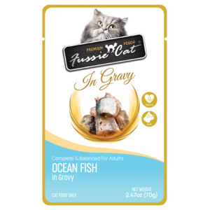 Fussie Cat Premium Oceanfish in Gravy Wet Cat, 2.47-oz Pouch - Mutts & Co.