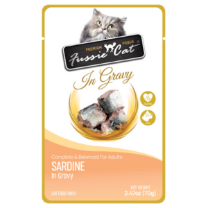 Fussie Cat Premium Sardine in Gravy Wet Cat, 2.47-oz Pouch - Mutts & Co.