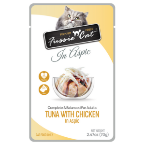 Fussie Cat Premium Tuna with Chicken Formula in Aspic Wet Cat, 2.47-oz Pouch - Mutts & Co.