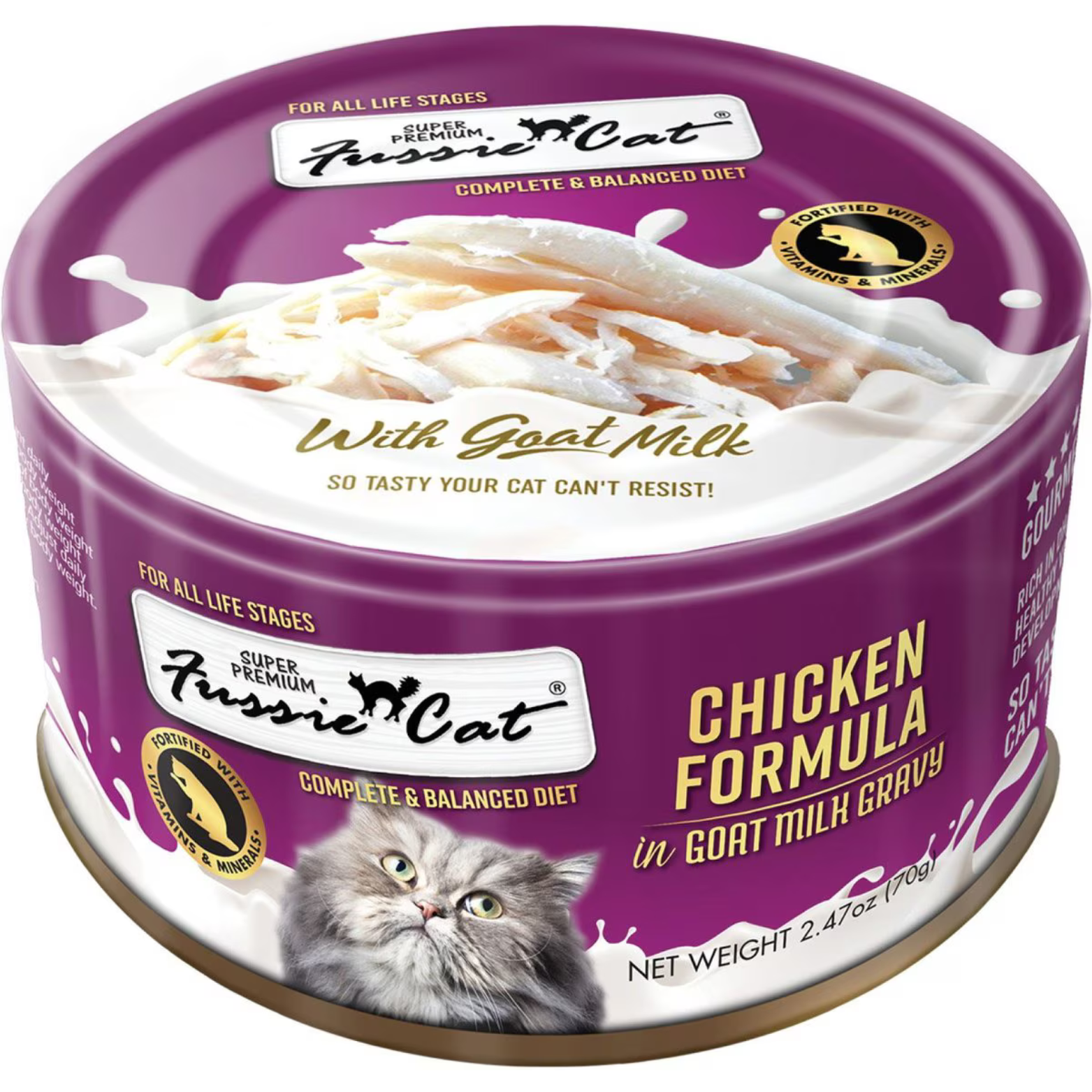 Fussie Cat Super Premium Chicken in Goats Milk Wet Cat Food, 2.47-oz