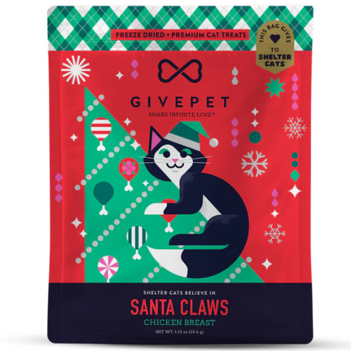 GivePet Santa Claws Freeze-Dried Chicken Breast Cat Treats, 1.25oz