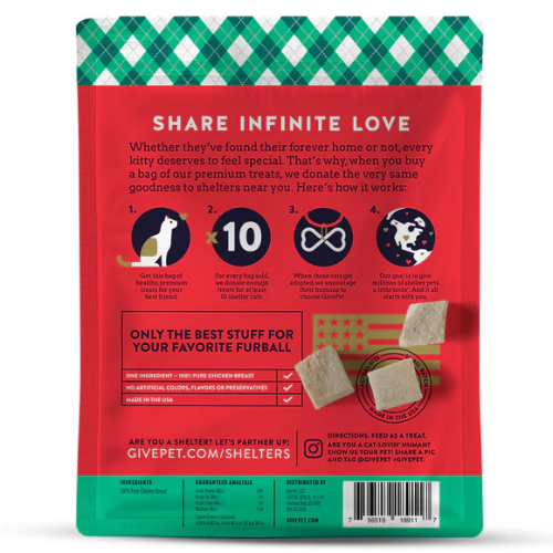 GivePet Santa Claws Freeze-Dried Chicken Breast Cat Treats, 1.25oz